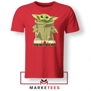 Baby Yoda Size Matters Not Red Tee Shirt