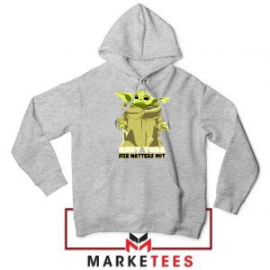 Baby Yoda Size Matters Not Sport Grey Hoodie