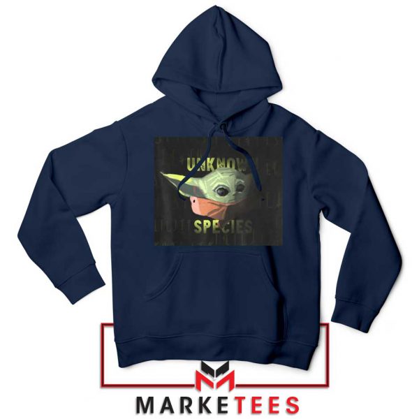 Baby Yoda Unknown Species Navy Blue Hoodie