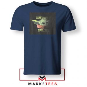 Baby Yoda Unknown Species Navy Blue Tee Shirt