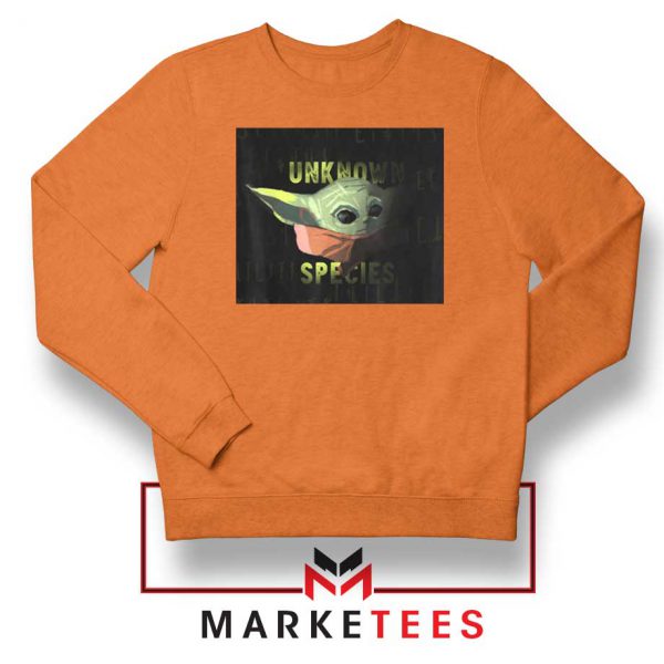 Baby Yoda Unknown Species Orange Sweater