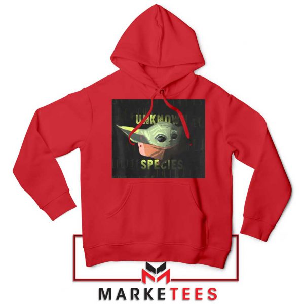 Baby Yoda Unknown Species Red Hoodie