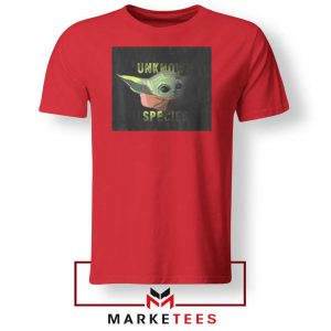 Baby Yoda Unknown Species Red Tee Shirt