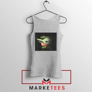 Baby Yoda Unknown Species Sport Grey Tank Top