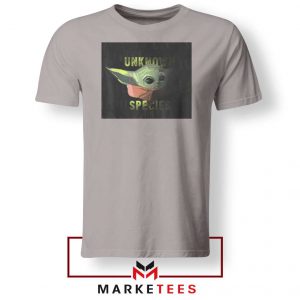 Baby Yoda Unknown Species Sport Grey Tee Shirt