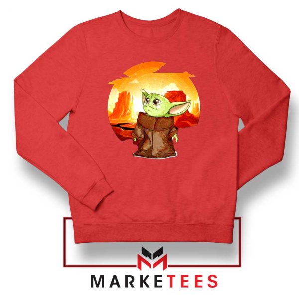 Baby Yoda Yiddle Red Sweatshirt