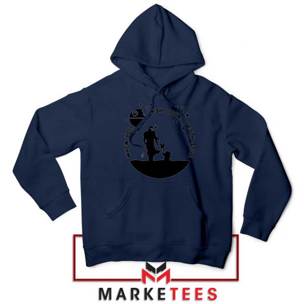 Baby Yoda and The Mandalorian Navy Blue Hoodie