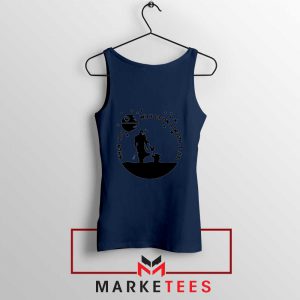 Baby Yoda and The Mandalorian Navy Blue Tank Top