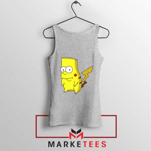 Bart Pikachu Simpson Grey Tank Top