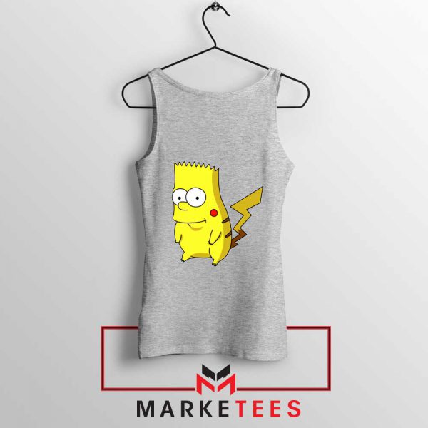 Bart Pikachu Simpson Grey Tank Top