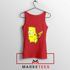 Bart Pikachu Simpson Red Tank Top