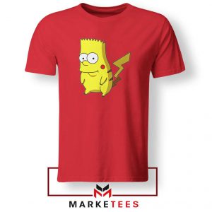 Bart Pikachu Simpson Red Tee Shirt