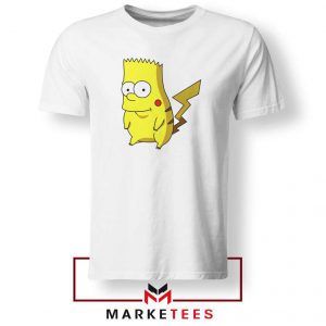 Bart Pikachu Simpson White Tee Shirt