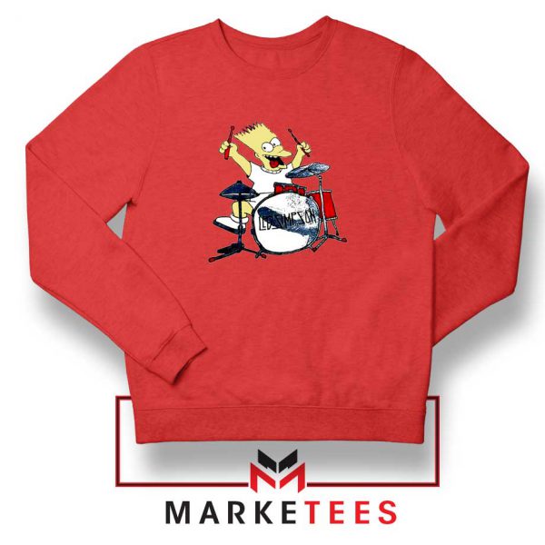 Bart Plays The Drums Red Sweatshirt