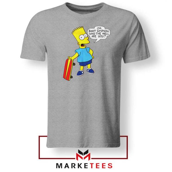 Bart Simpson Cartoon Grey Tee Shirt