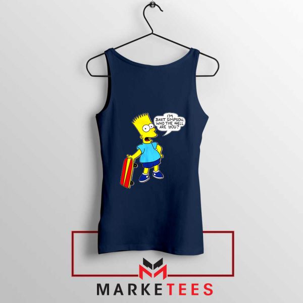 Bart Simpson Cartoon Navy Blue Tank Top