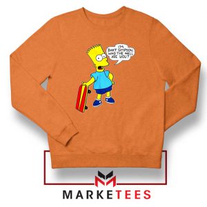 Bart Simpson Cartoon Orange Sweatshirt