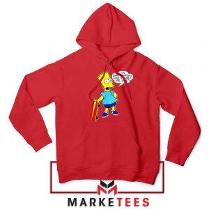 Bart Simpson Cartoon Red Hoodie