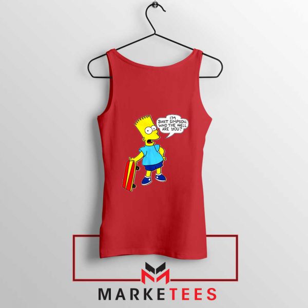 Bart Simpson Cartoon Red Tank Top