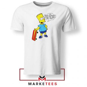 Bart Simpson Cartoon White Tee Shirt