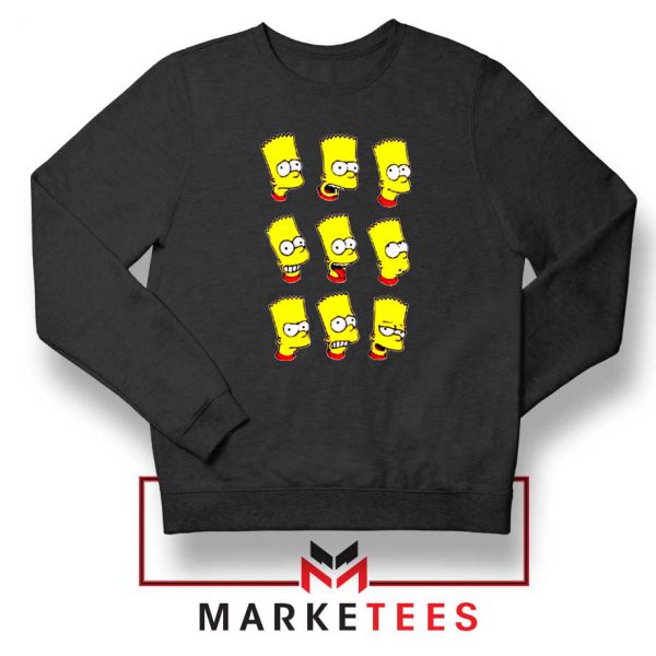 Bart Simpson Face Black Sweatshirt