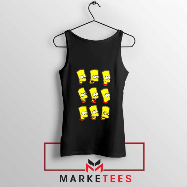 Bart Simpson Face Black Tank Top