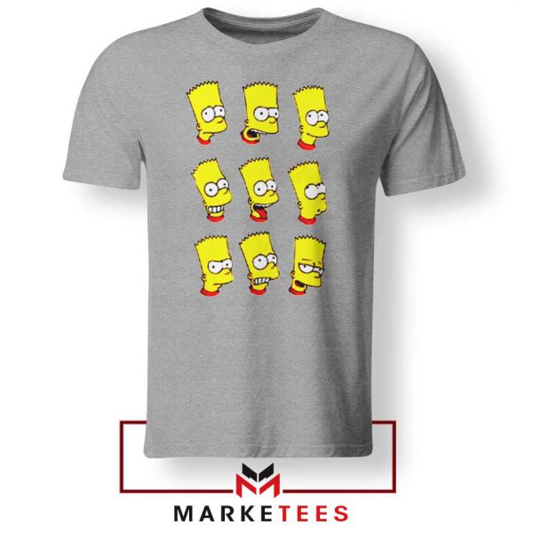 Bart Simpson Face Grey Tee Shirt