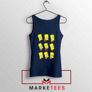 Bart Simpson Face Navy Blue Tank Top