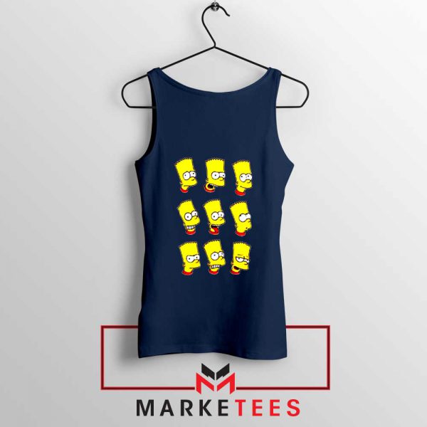 Bart Simpson Face Navy Blue Tank Top