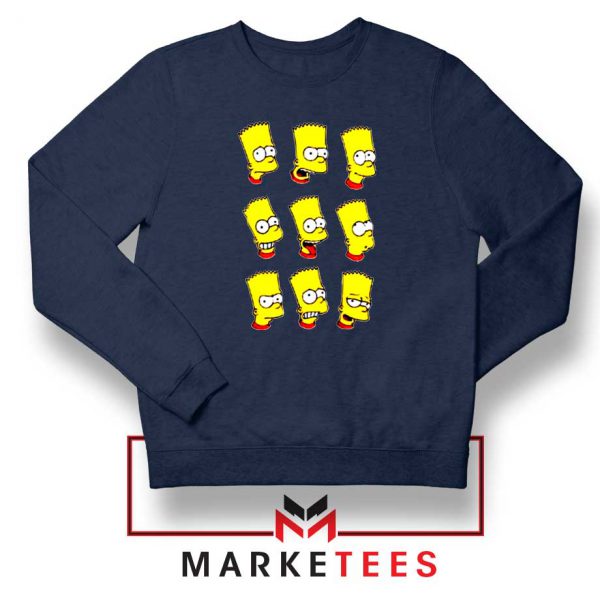 Bart Simpson Face Navy Sweatshirt