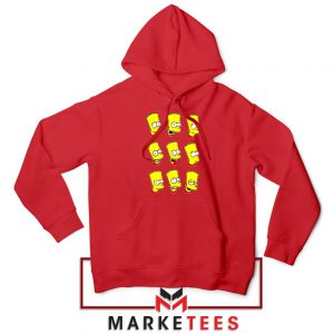 Bart Simpson Face Red Hoodie