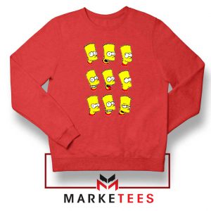 Bart Simpson Face Red Sweatshirt