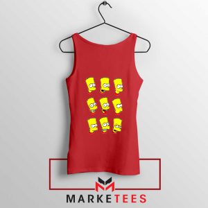 Bart Simpson Face Red Tank Top