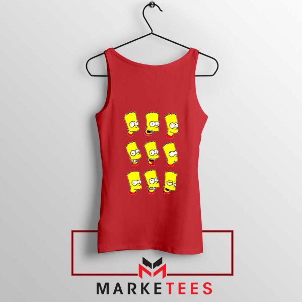 Bart Simpson Face Red Tank Top