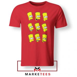 Bart Simpson Face Red Tee Shirt