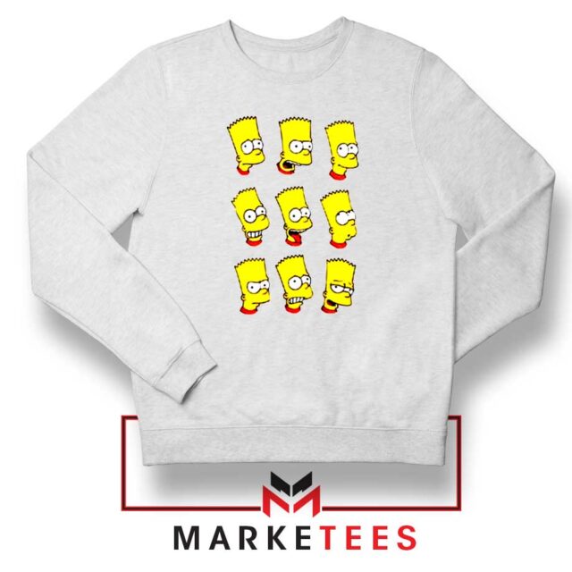Bart Simpson Face Sweatshirt Sitcom S-2XL