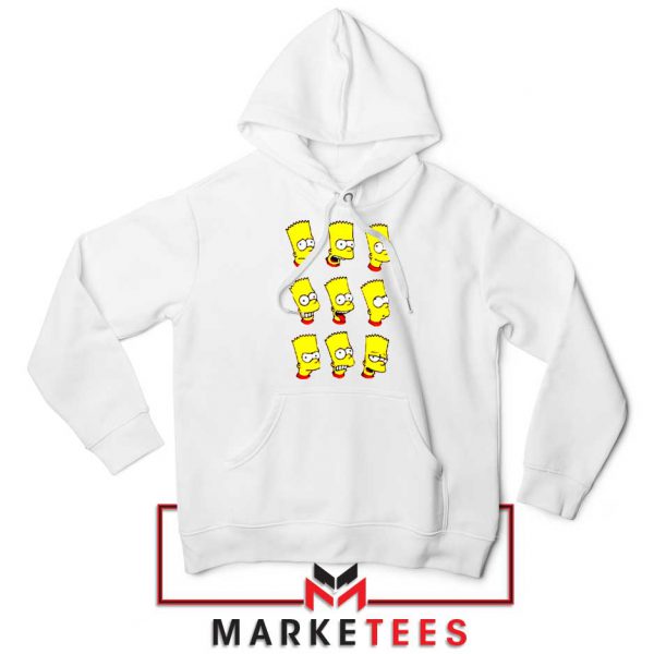 Bart Simpson Face White Hoodie