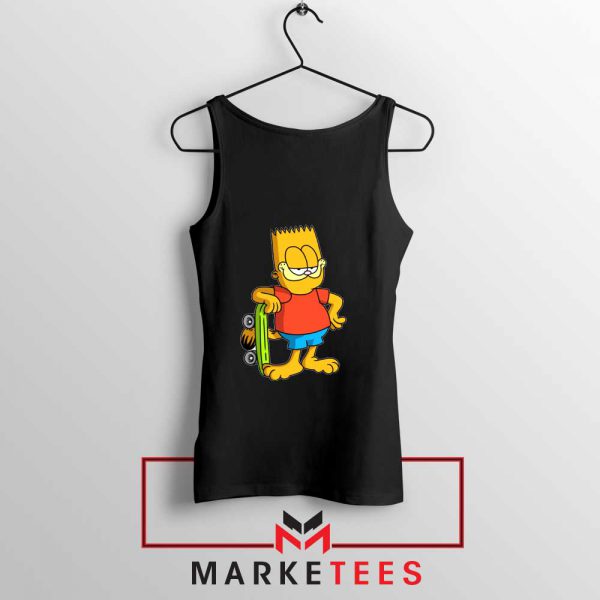 Bart Simpson Garfield Black Tank Top