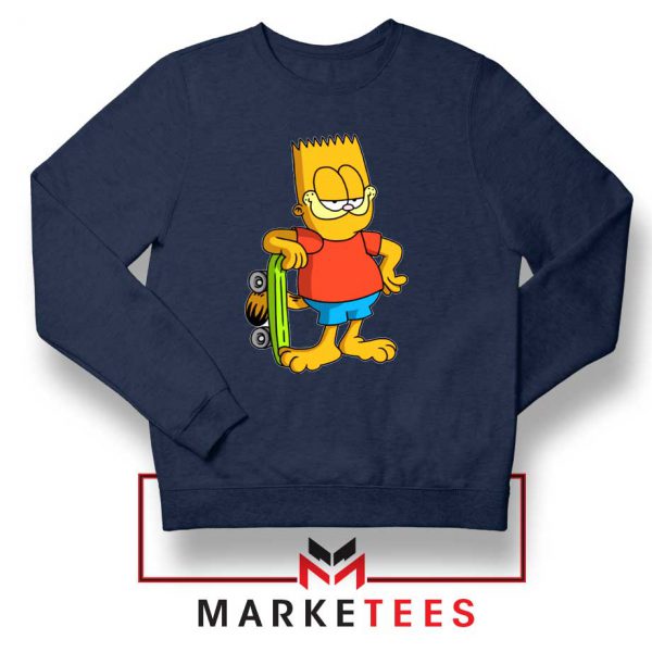 Bart Simpson Garfield Navy Blue Sweatshirt