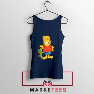 Bart Simpson Garfield Navy Blue Tank Top