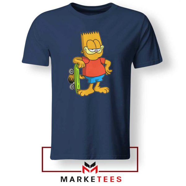 Bart Simpson Garfield Navy Blue Tee Shirt
