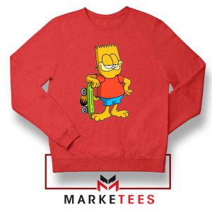 Bart Simpson Garfield Red Sweatshirt