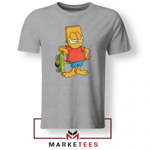 Bart Simpson Garfield Sport Grey Tee Shirt