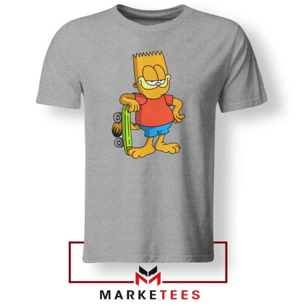 Bart Simpson Garfield Sport Grey Tee Shirt