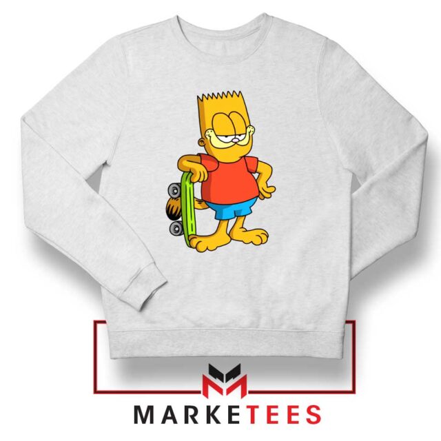 Bart Simpson Garfield Sweatshirt Funny Comic Strip S-2XL