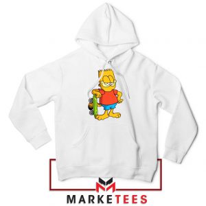 Bart Simpson Garfield White Hoodie