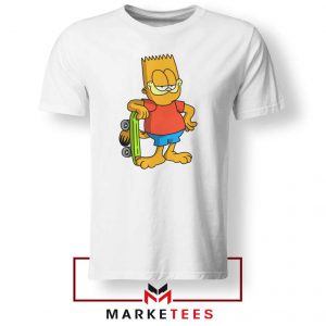 Bart Simpson Garfield White Tee Shirt