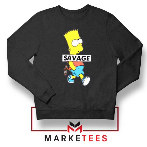 Bart Simpson Savage Black Sweatshirt