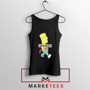 Bart Simpson Savage Black Tank Top