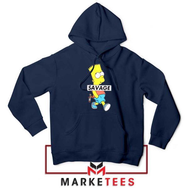 Bart Simpson Savage Navy Blue Hoodie